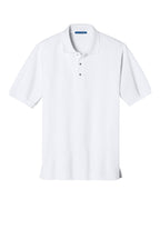 Front View of White Port Authority Silk Touch Polo K500