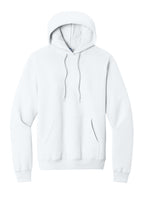 Front View of White Port & Co Core Fleece Pullover Hooded Sweatshirt. PC78H