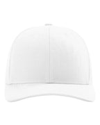 Front View of White Snapback Trucker Cap - 112