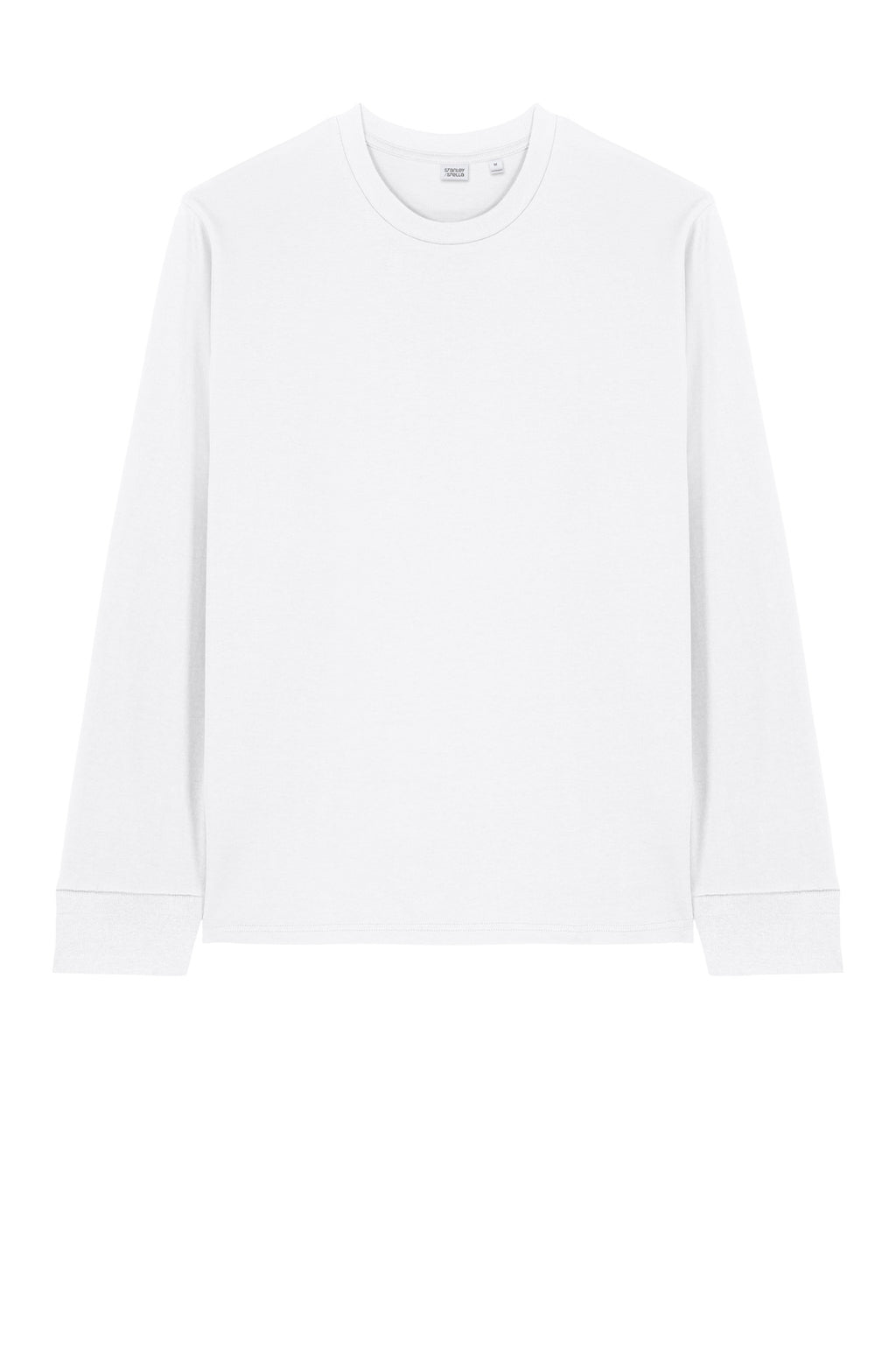 Front View of White Stanley/Stella Unisex Creator 2.0 Long Sleeve Tee SXU022