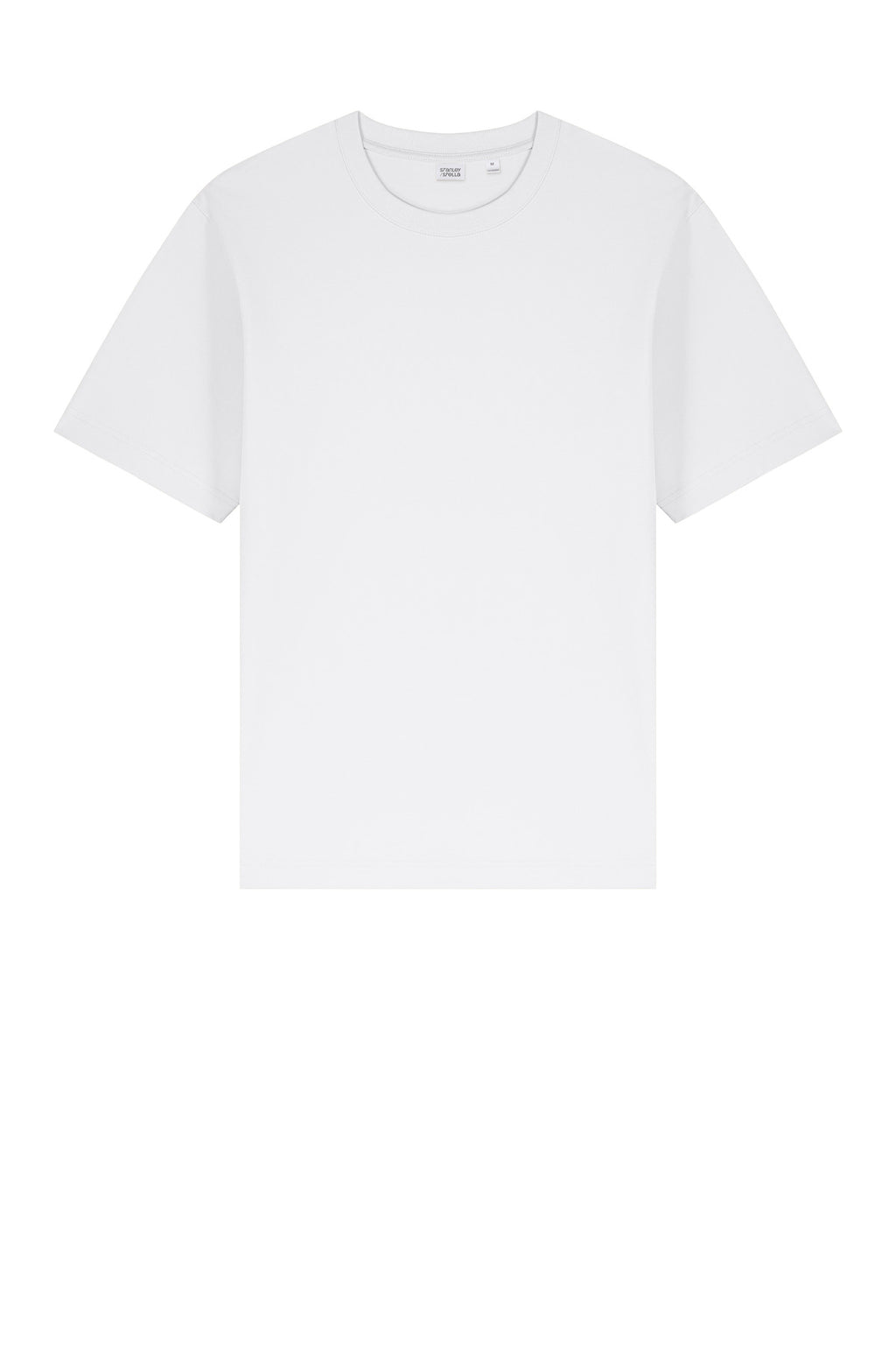 Front View of White Stanley/Stella Unisex Freestyler Heavyweight Tee SXU018