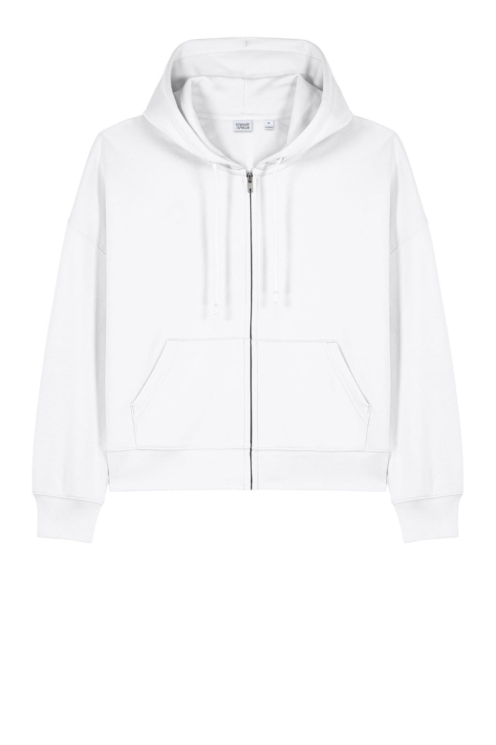 Front View of White Stanley/Stella Women's Stella Ida Full-Zip Hooded Sweatshirt SXW037