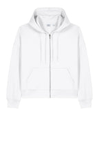 Front View of White Stanley/Stella Women's Stella Ida Full-Zip Hooded Sweatshirt SXW037