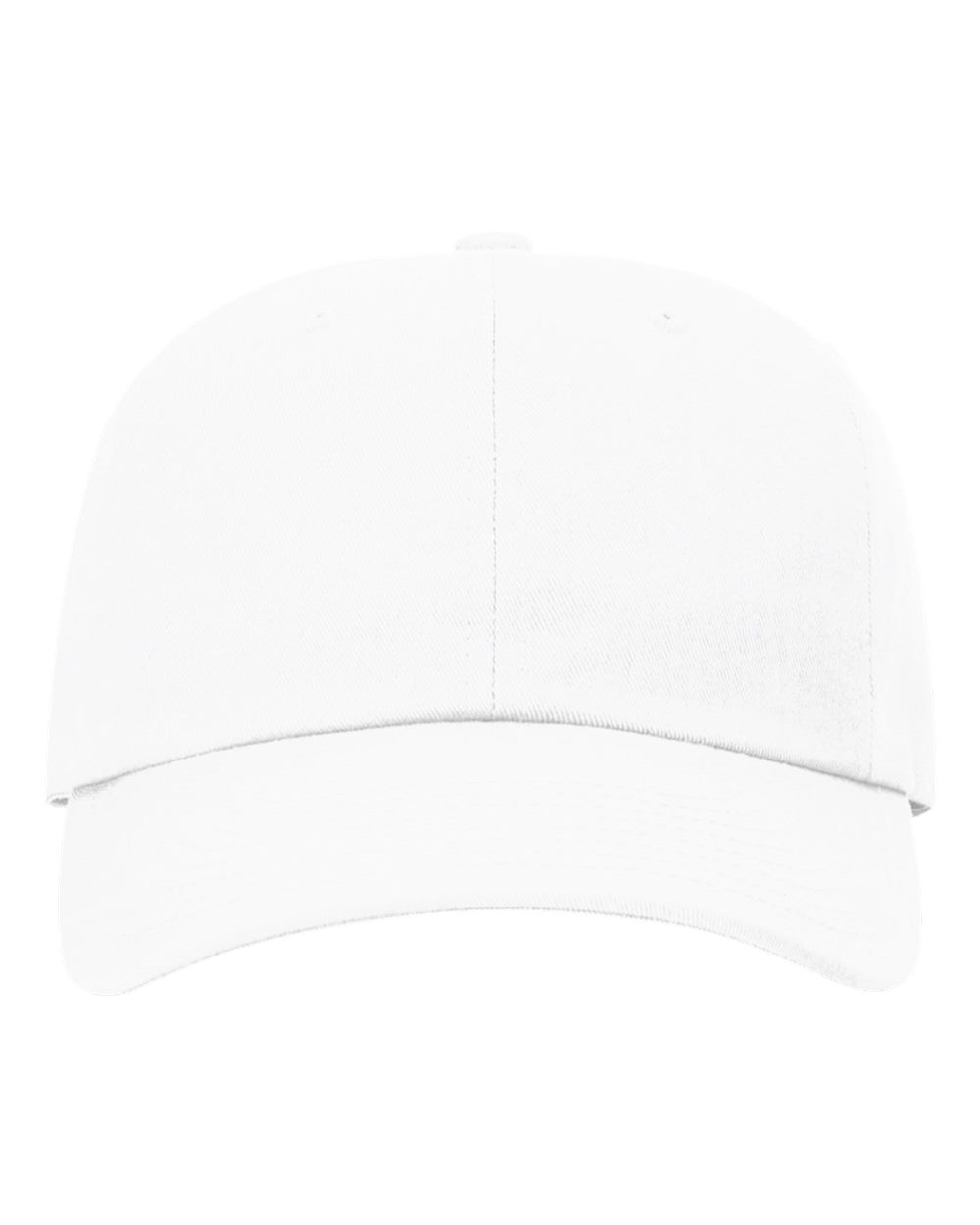 Front View of White Sustainable Ashland Dad Hat - 254RE