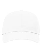 Front View of White Sustainable Ashland Dad Hat - 254RE
