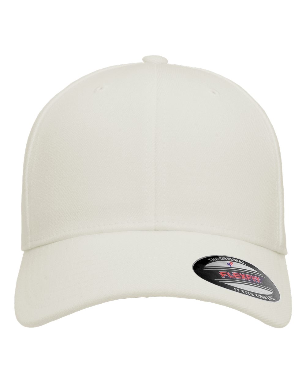 Front View of White Wool-Blend Cap - 6477