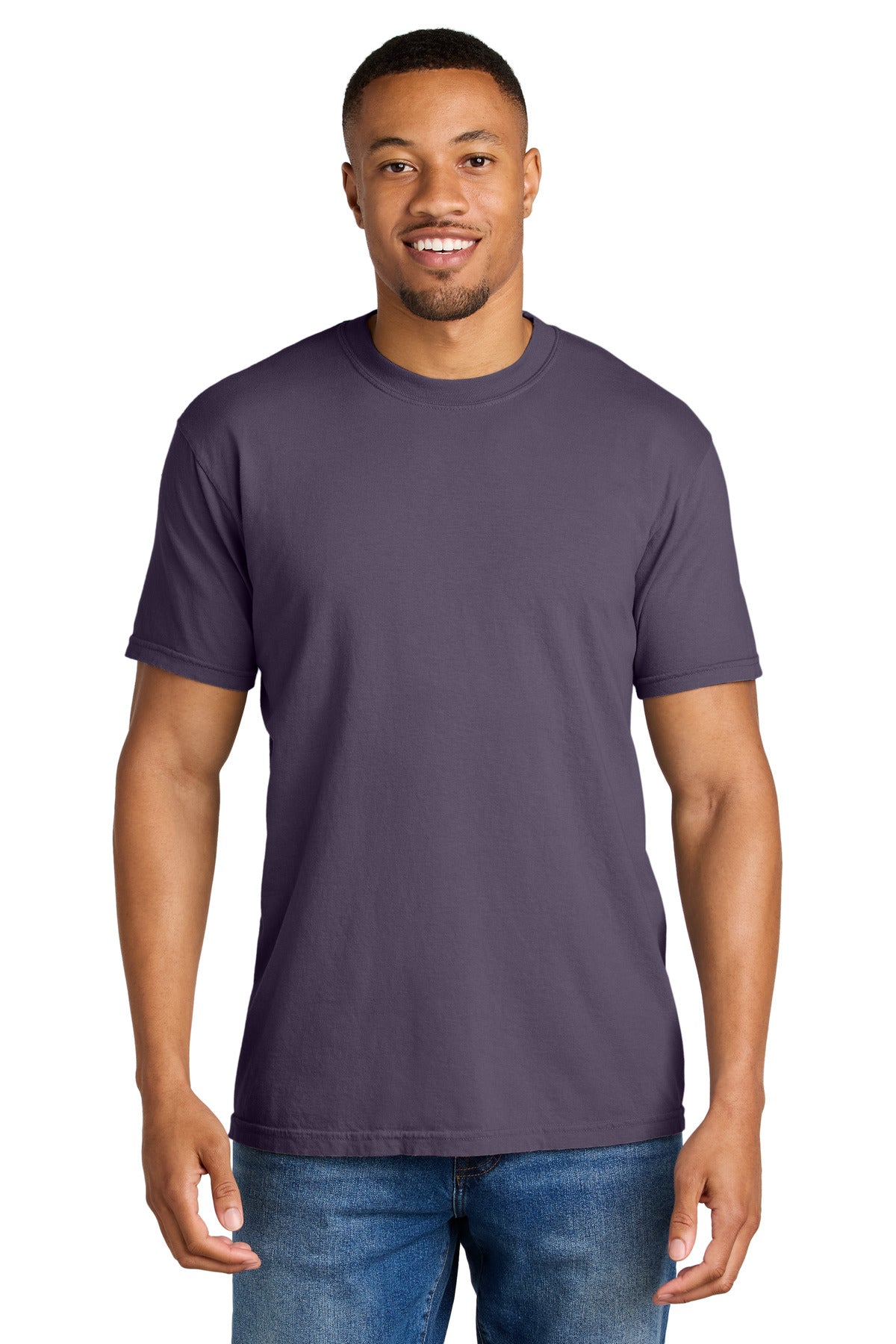 Front View of Wine COMFORT COLORS Heavyweight Ring Spun Tee. 1717