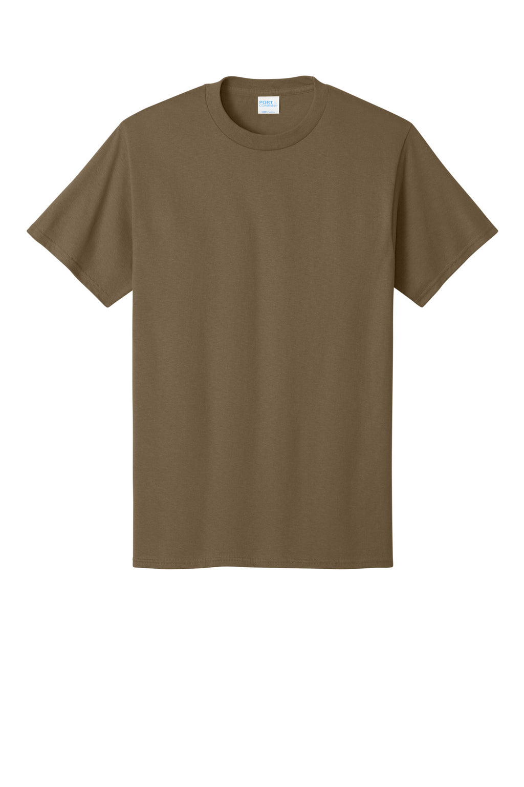 Front View of Woodland Brown Port & Co Core Cotton Tee. PC54