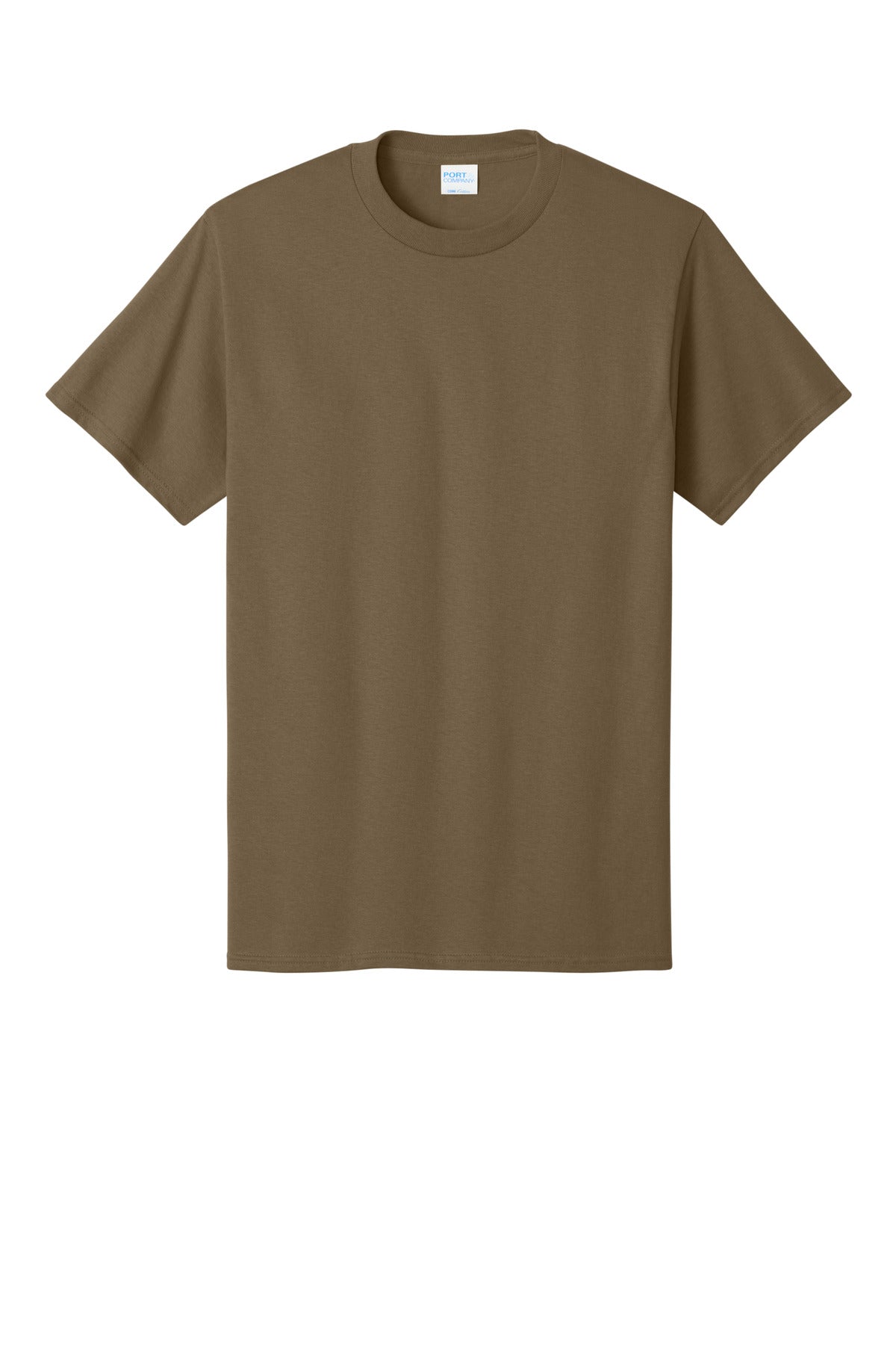 Front View of Woodland Brown Port & Co Core Cotton Tee. PC54