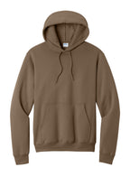 Front View of Woodland Brown Port & Co Core Fleece Pullover Hooded Sweatshirt. PC78H