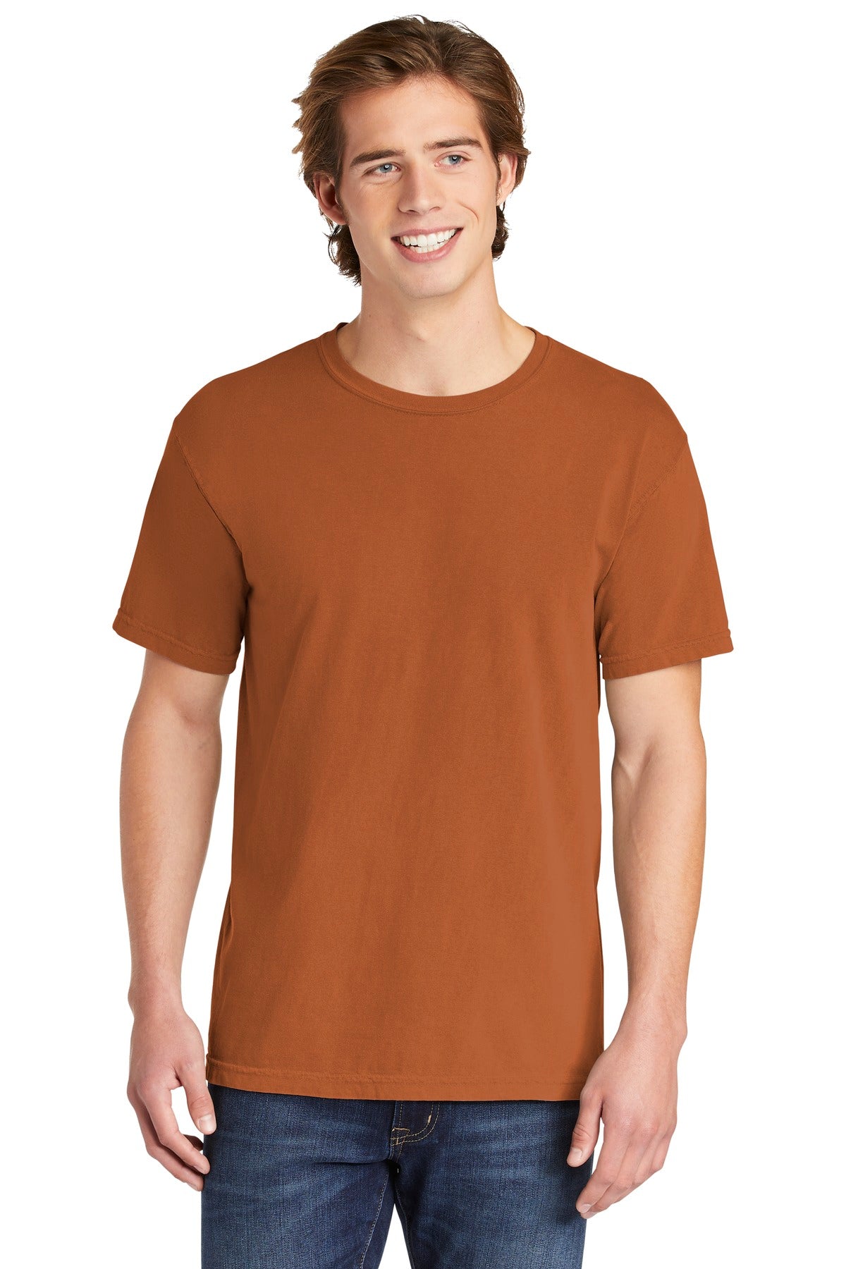Front View of Yam COMFORT COLORS Heavyweight Ring Spun Tee. 1717