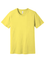 Front View of Yellow BELLA+CANVAS Unisex Jersey Short Sleeve Tee. BC3001