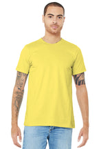 Front View of Yellow BELLA+CANVAS Unisex Jersey Short Sleeve Tee. BC3001