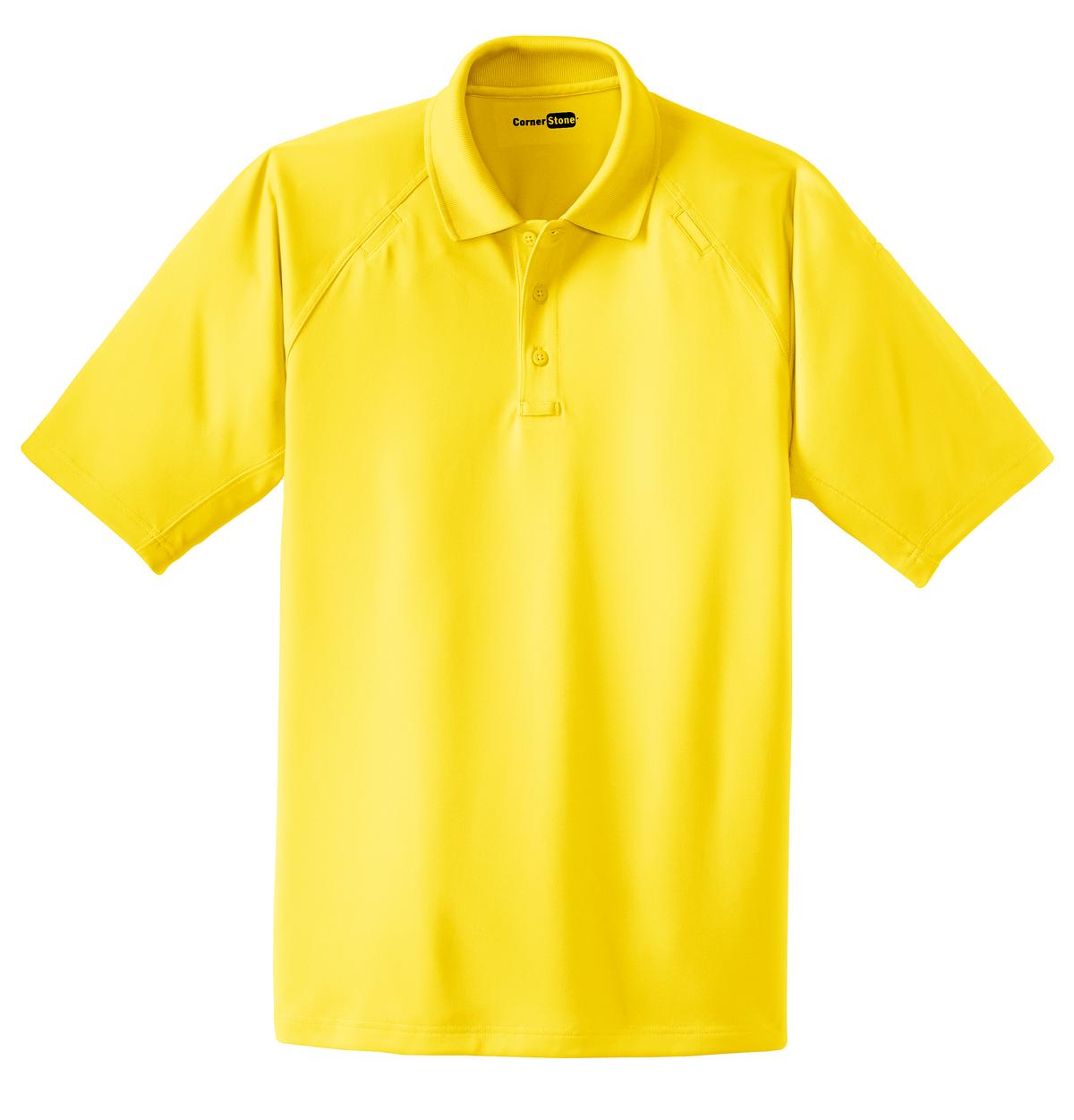 Front View of Yellow CornerStone - Select Snag-Proof Tactical Polo. CS410