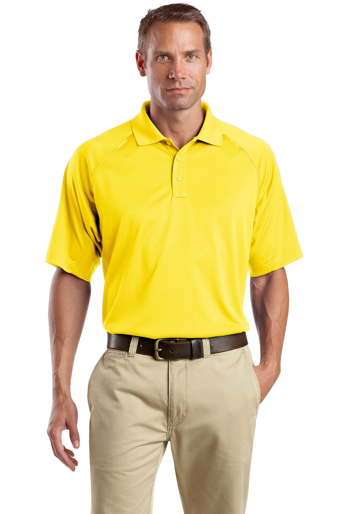 Front View of Yellow CornerStone - Select Snag-Proof Tactical Polo. CS410