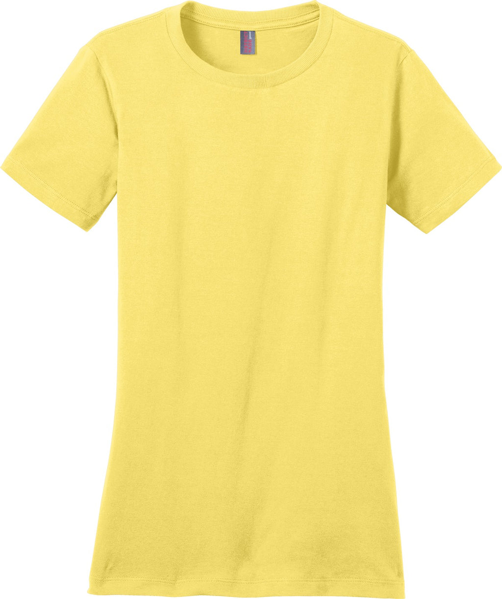 Front View of Yellow District Women's Perfect Weight Tee. DM104L