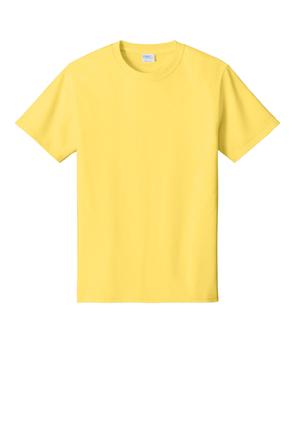 Front View of Yellow Port & Co Core Cotton Tee. PC54