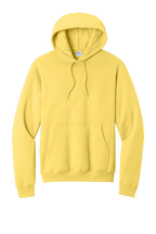 Front View of Yellow Port & Co Core Fleece Pullover Hooded Sweatshirt. PC78H