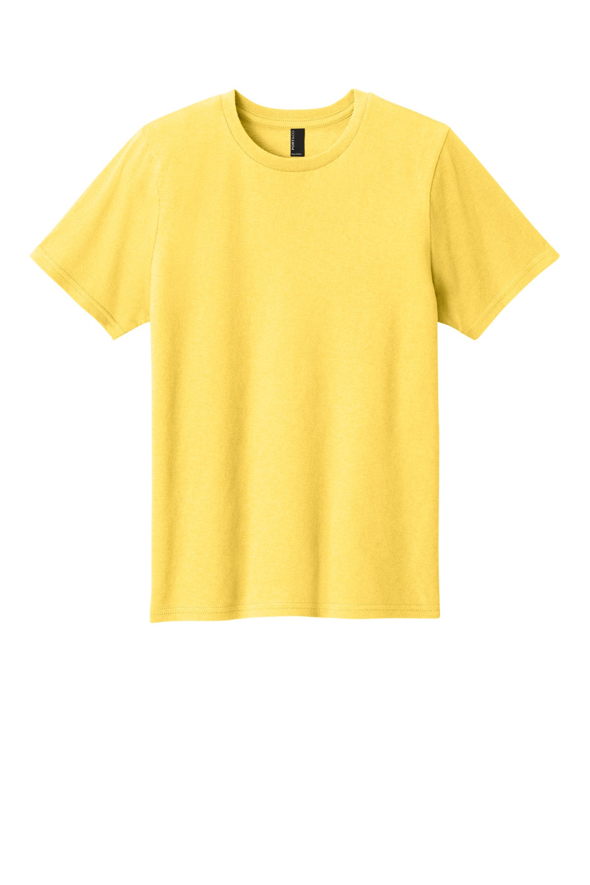 Front View of Yellow Port & Co Youth Easy Cotton Tee PC43Y