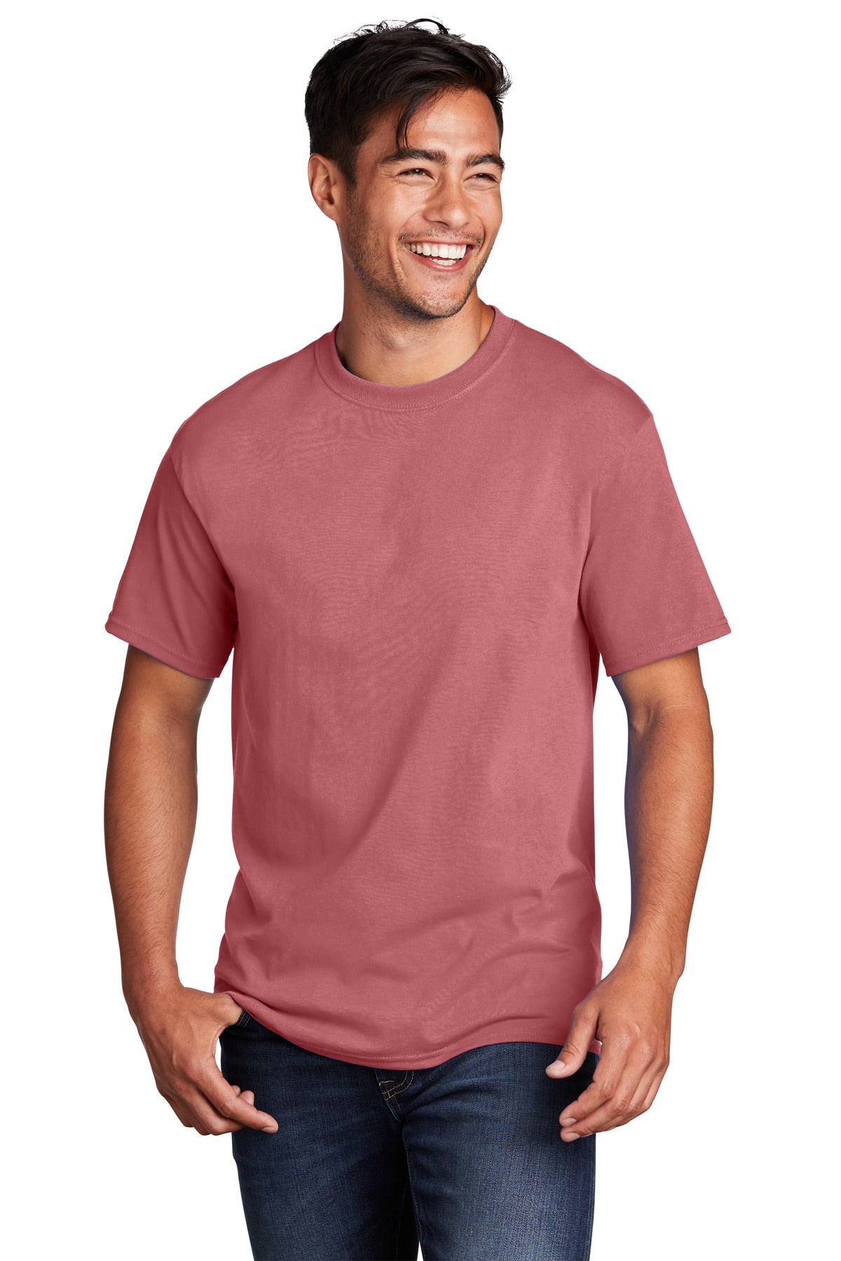 Front View of Zinnia Port & Co Core Cotton Tee. PC54