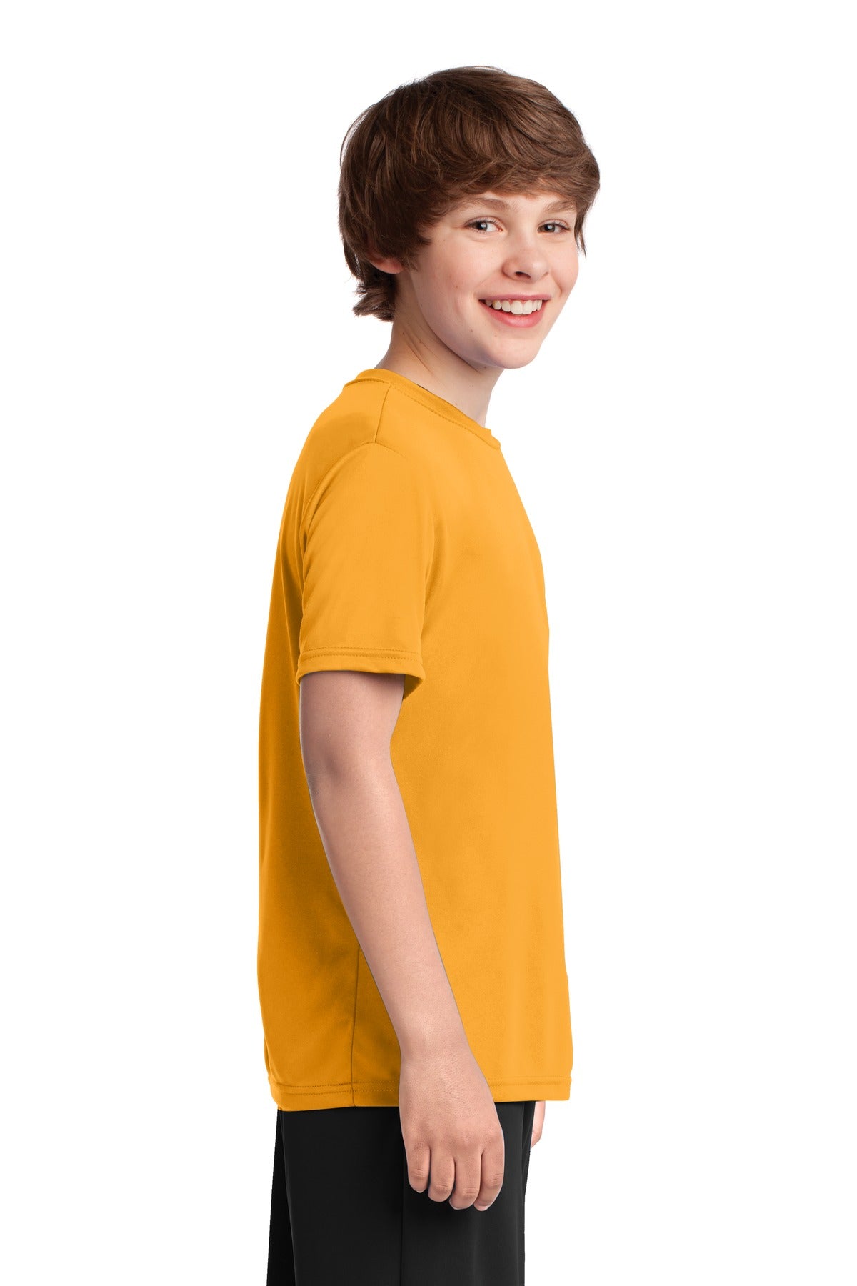 Gold Port & Co Youth Performance Tee. PC380Y