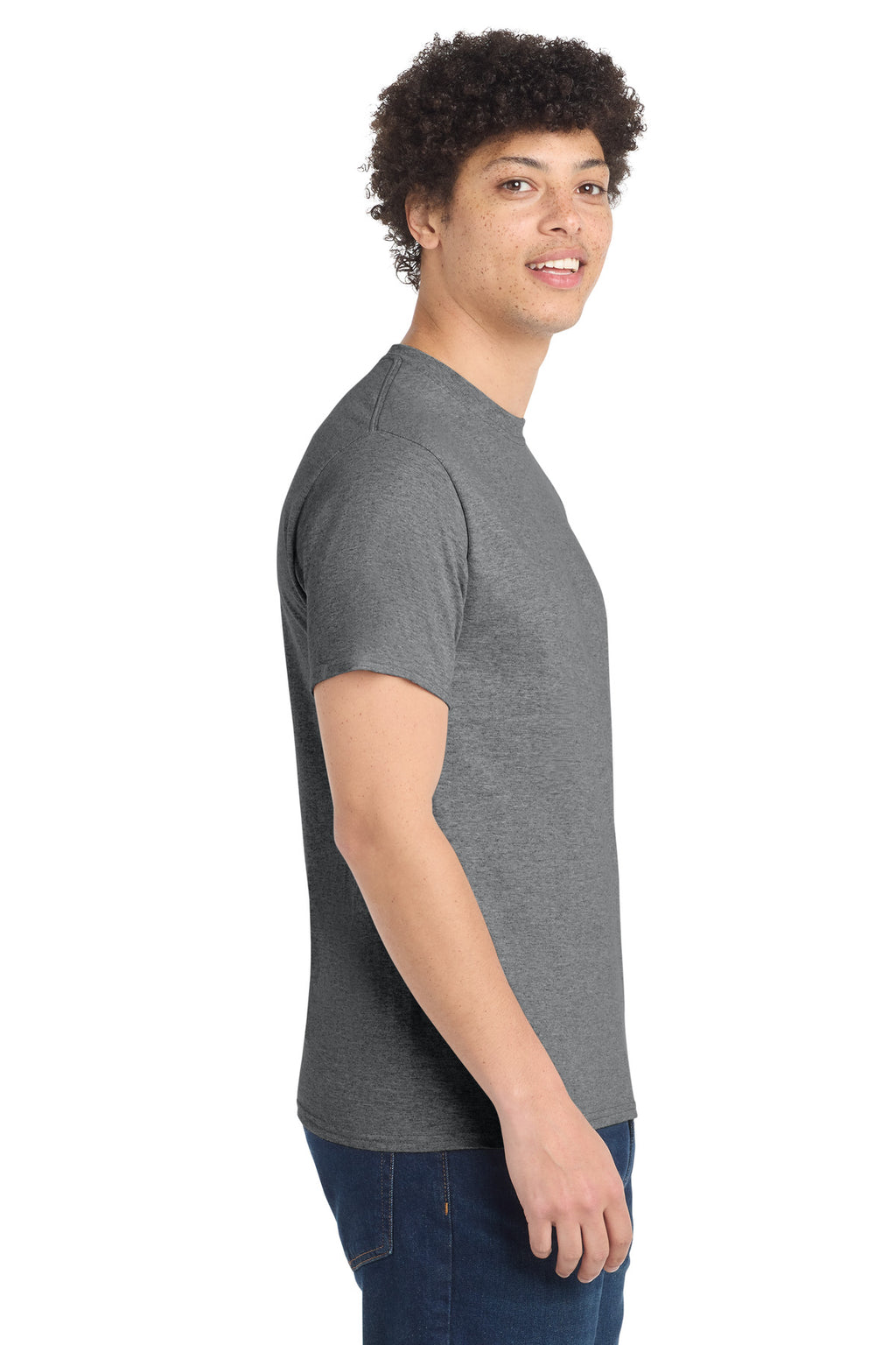GphHeather Port & Co Core Cotton Tee. PC54