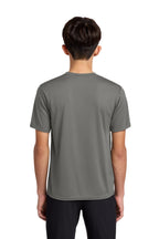 Grey Concrete Port & Co Youth Performance Tee. PC380Y