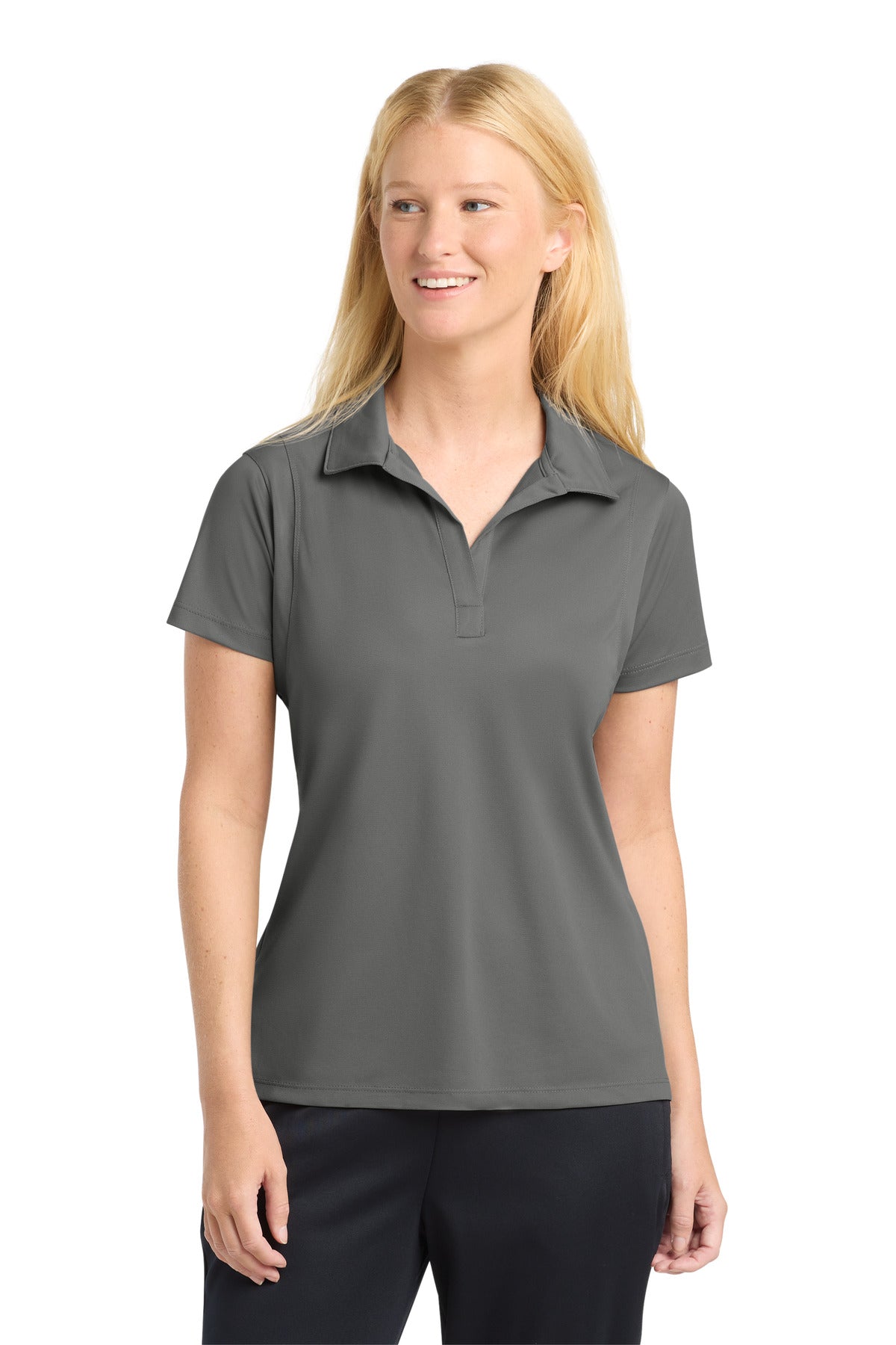 Grey Concrete Sport-Tek Women's Micropique Sport-Wick Polo. LST650