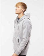 Grey Heather Heavyweight Full-Zip Hooded Sweatshirt - IND4000Z