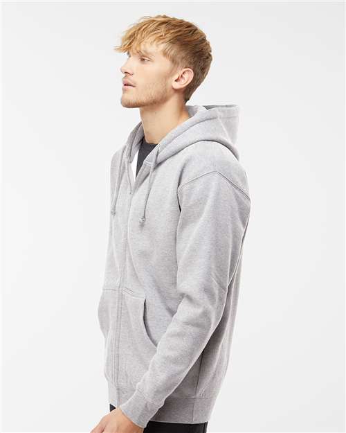 Grey Heather Heavyweight Full-Zip Hooded Sweatshirt - IND4000Z
