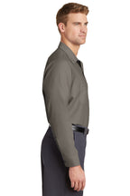 Grey Red Kap Long Sleeve Industrial Work Shirt. SP14