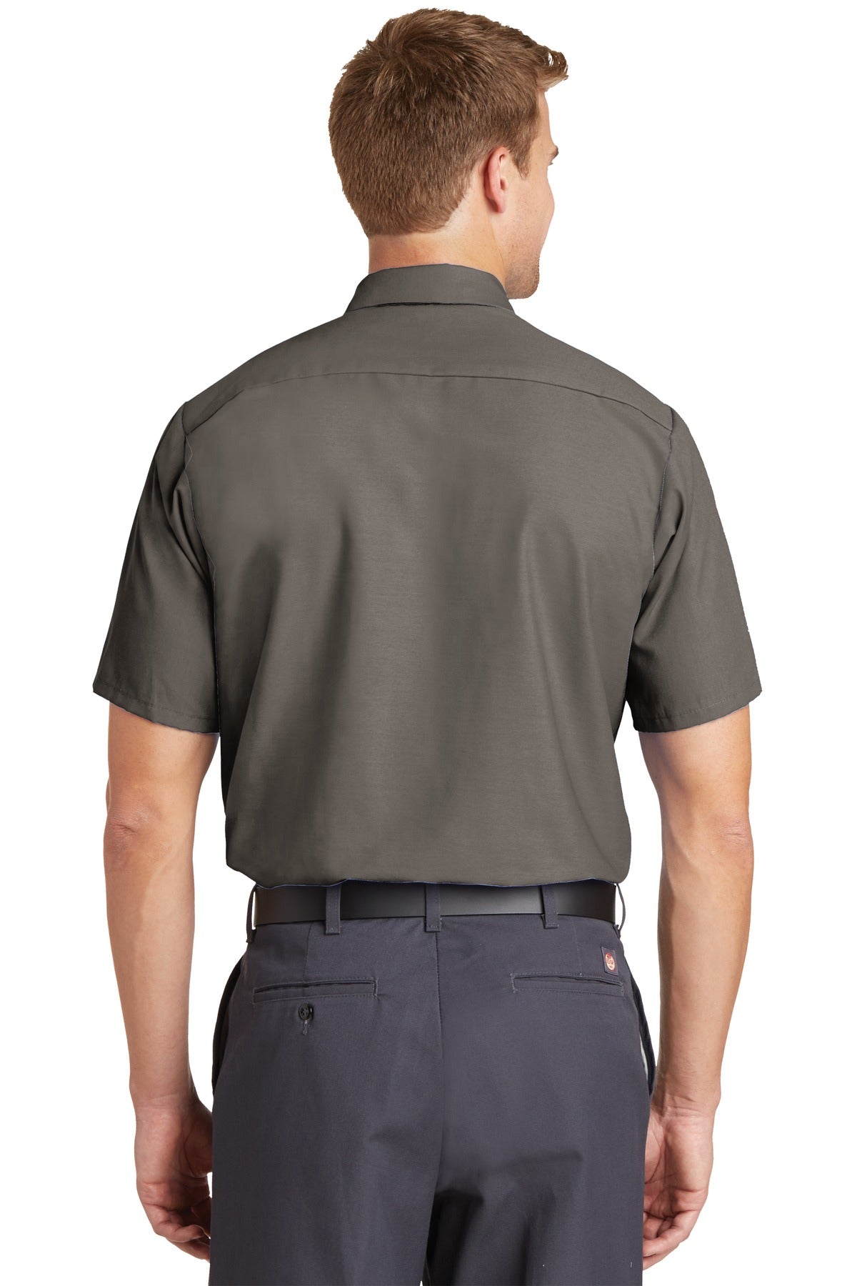 Grey Red Kap Short Sleeve Industrial Work Shirt. SP24