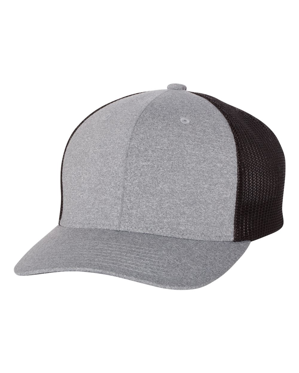 Heather Grey/ Black Mélange Trucker Cap - 6311
