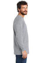 Heather Grey Carhartt Workwear Pocket Long Sleeve T-Shirt. CTK126