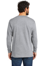 Heather Grey Carhartt Workwear Pocket Long Sleeve T-Shirt. CTK126