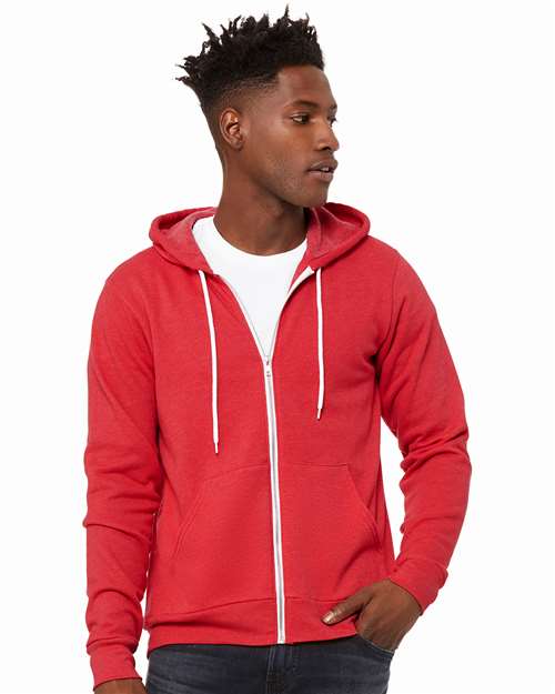Heather Red Sponge Fleece Full-Zip Hoodie - 3739