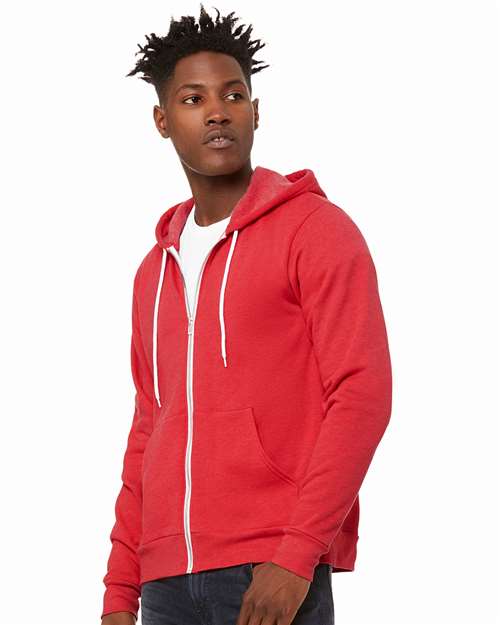 Heather Red Sponge Fleece Full-Zip Hoodie - 3739