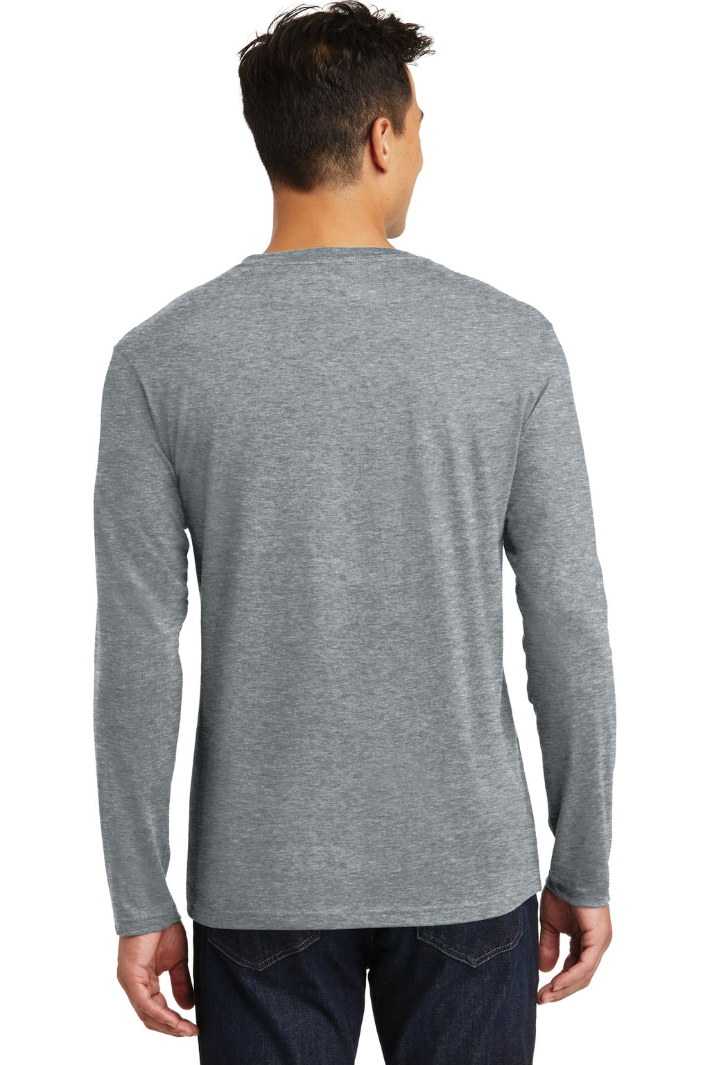 Heather Steel District Perfect Weight Long Sleeve Tee. DT105