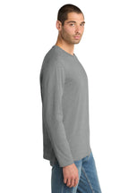 Heather Steel District Perfect Weight Long Sleeve Tee. DT105