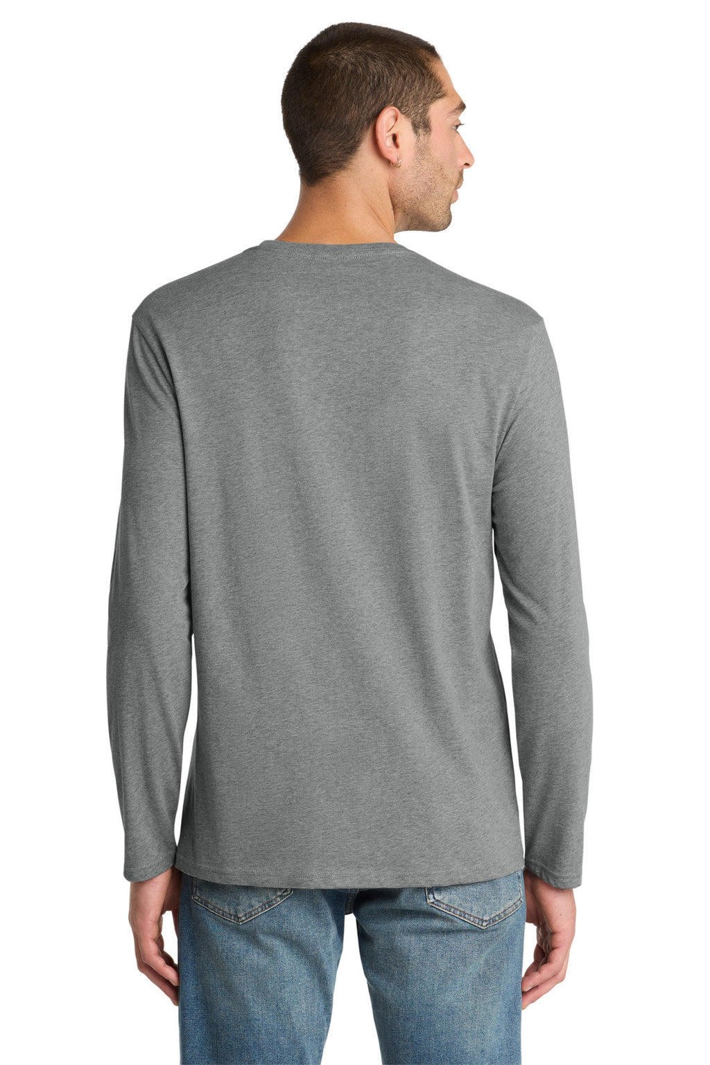 Heather Steel District Perfect Weight Long Sleeve Tee. DT105