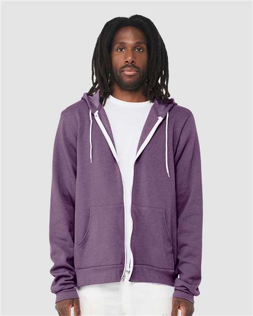 Heather Team Purple Sponge Fleece Full-Zip Hoodie - 3739