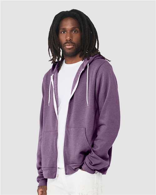 Heather Team Purple Sponge Fleece Full-Zip Hoodie - 3739