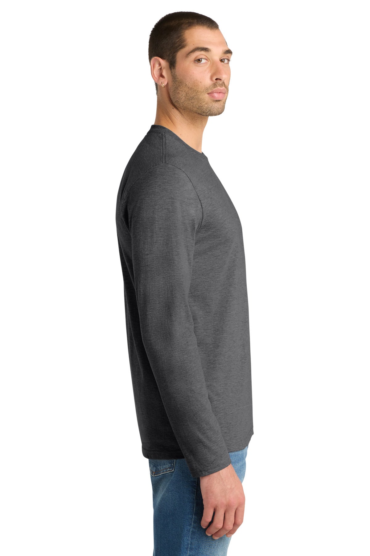 Heathered Char District Very Important Tee Long Sleeve. DT6200