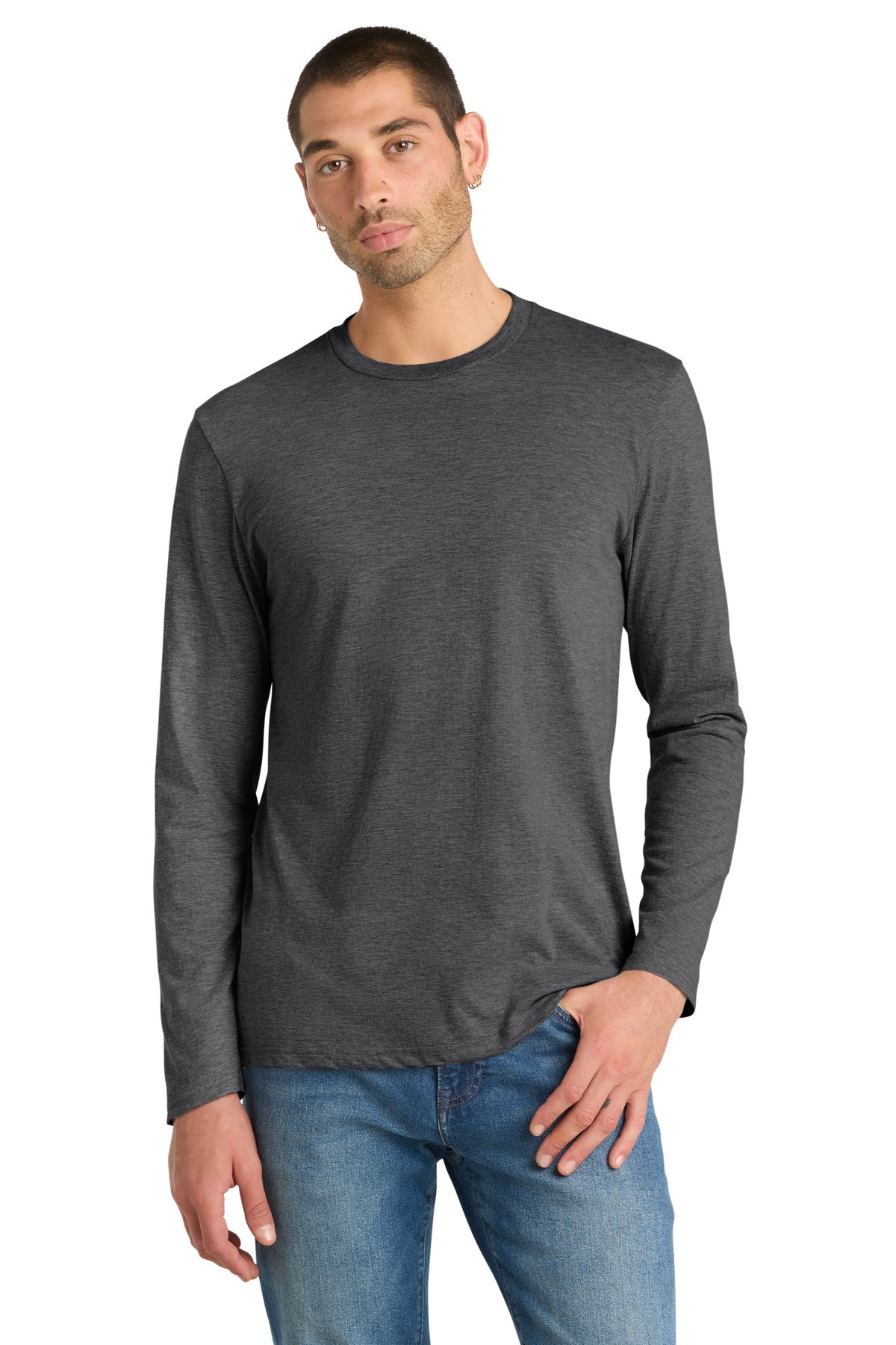 Heathered Char District Very Important Tee Long Sleeve. DT6200