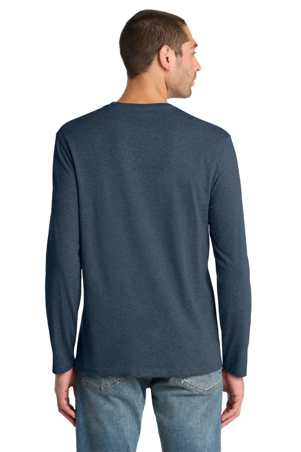 Heathered Navy District Perfect Weight Long Sleeve Tee. DT105