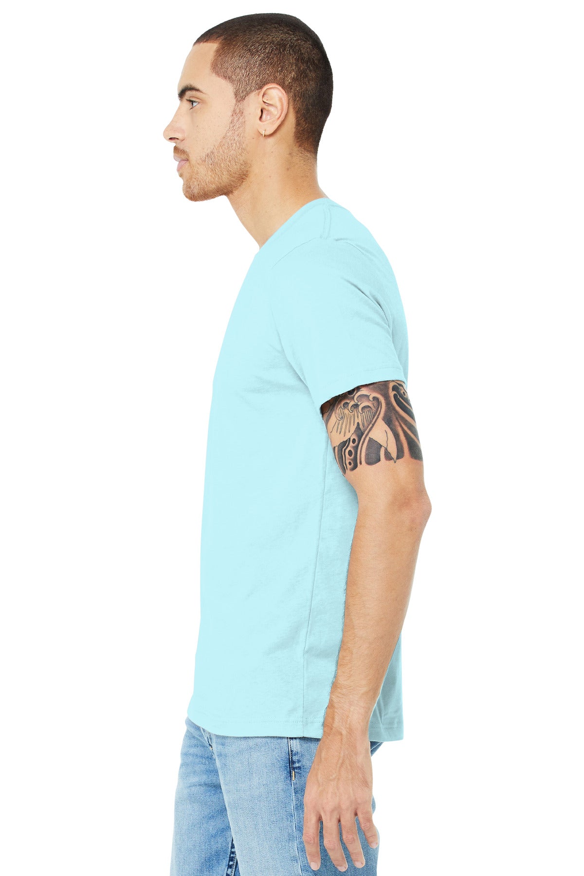 Ht Ice Blue BELLA+CANVAS Unisex Heather CVC Short Sleeve Tee. BC3001CVC