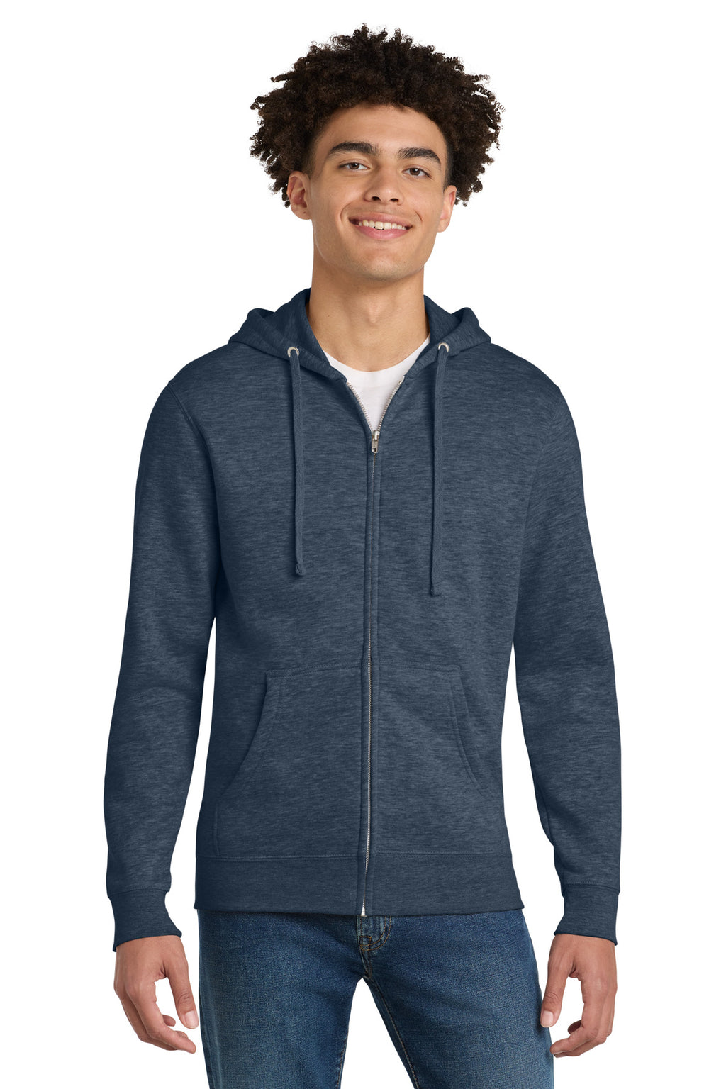 Ht Navy District V.I.T. Fleece Full-Zip Hoodie DT6102