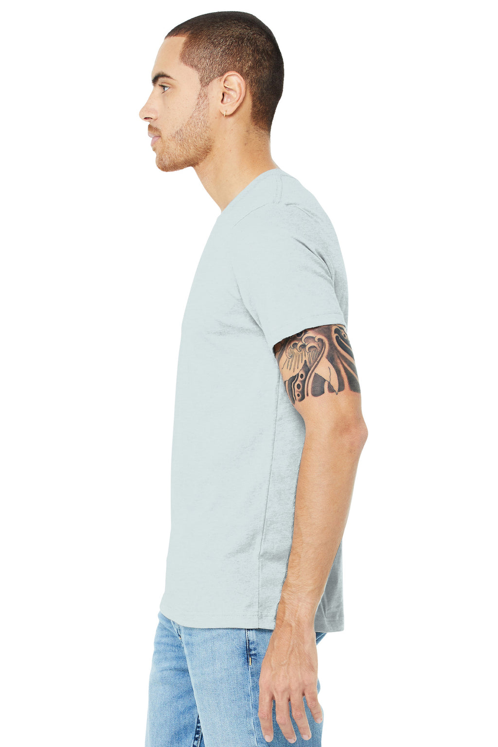 Ht Prm Ice Blu BELLA+CANVAS Unisex Heather CVC Short Sleeve Tee. BC3001CVC