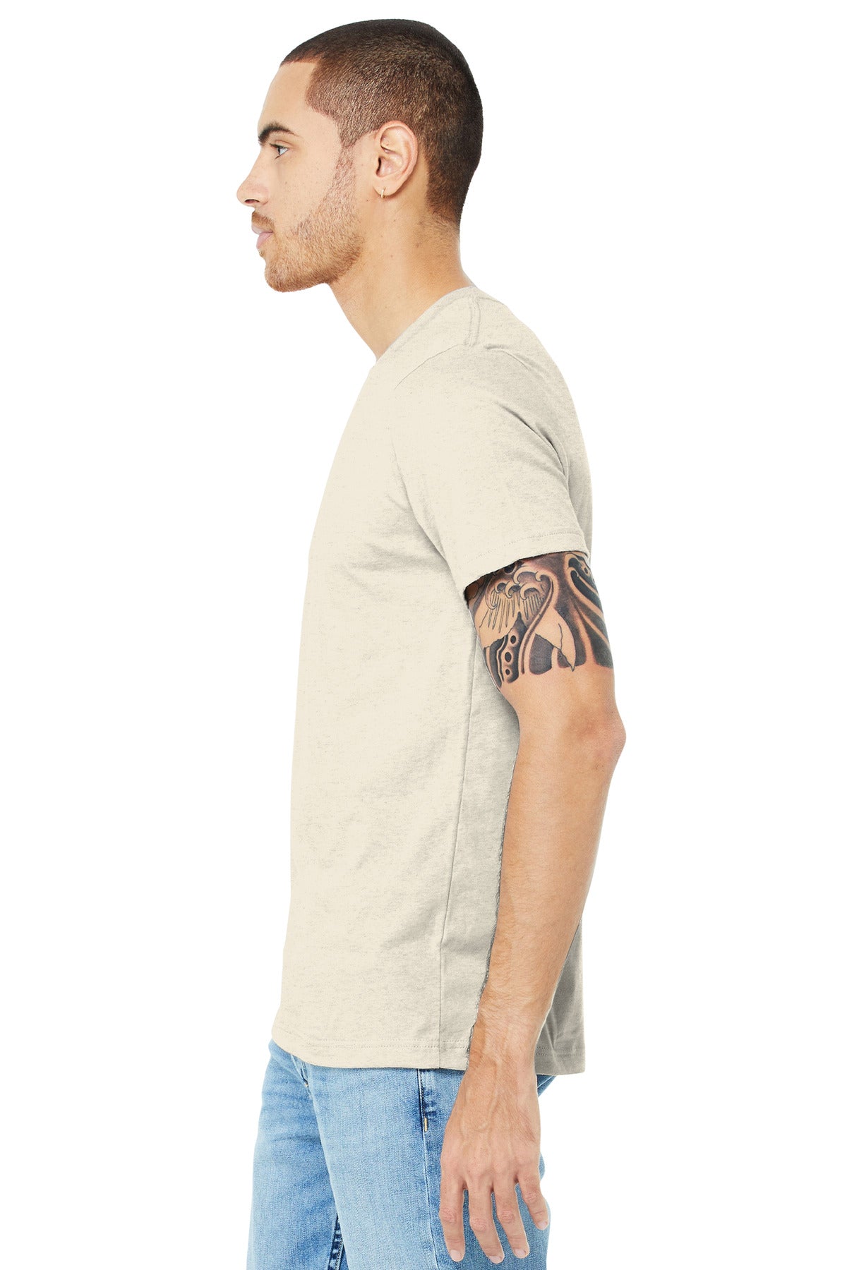 Ht Prm Natural BELLA+CANVAS Unisex Heather CVC Short Sleeve Tee. BC3001CVC