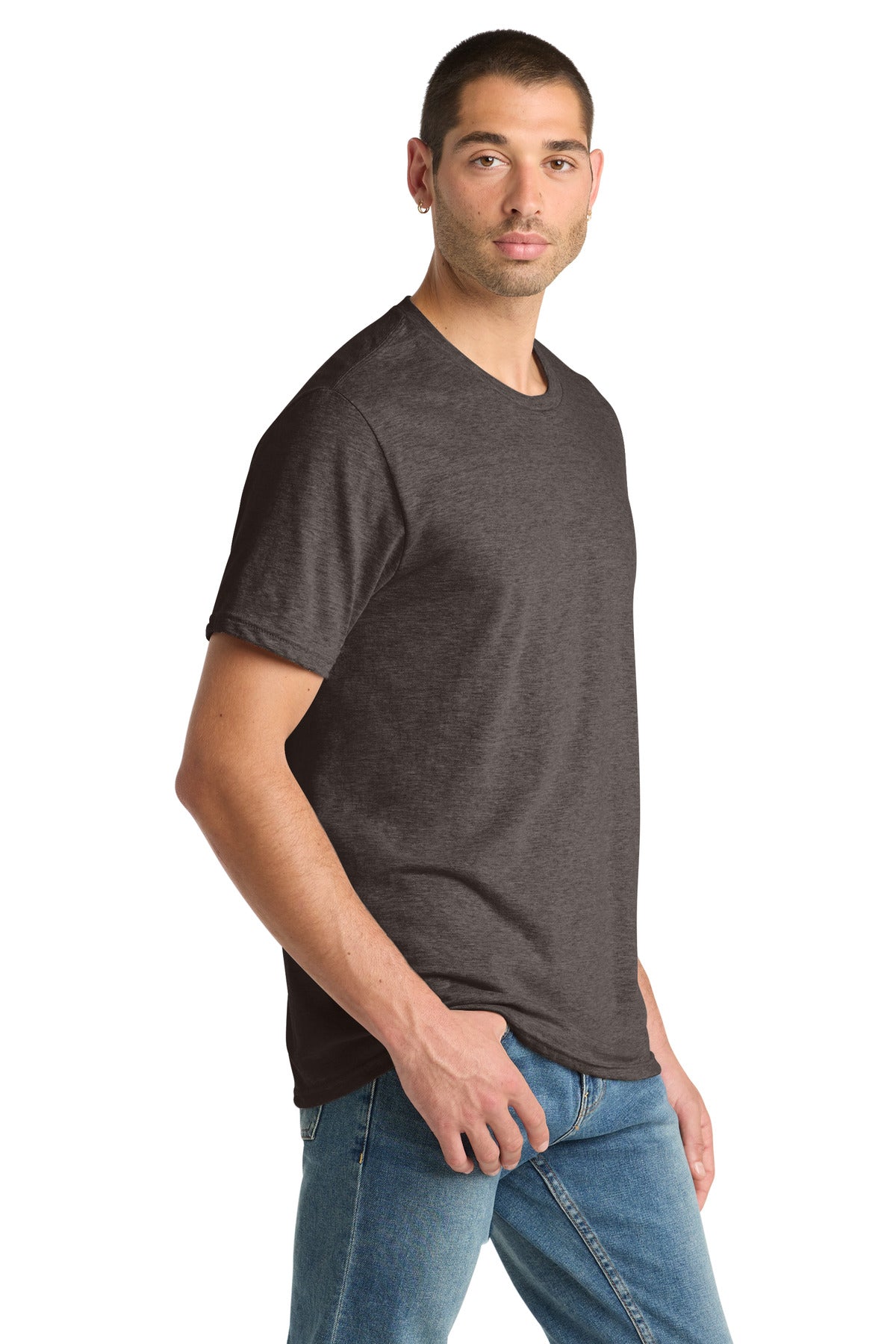 Hthr Brown District Perfect Blend CVC Tee. DM108